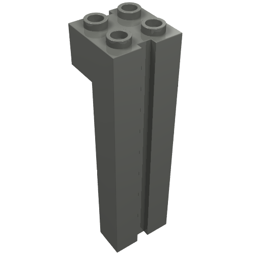 Lego Brick Special 2 x 2 x 6 with Groove / Dark Bluish Gray