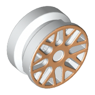 Lego Wheel 11 x 6 with Eight 'Y' Spokes and Golden Outline