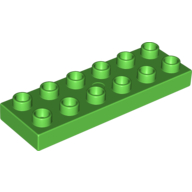 Lego Duplo Plate 2 x 6 / Bright Green