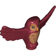 Lego Animal, Bird, Owl Small with Open Wings with Dark Tan Chest, Face, Bright Light Orange Beak print