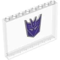Panel 1 x 8 x 5 with Purple Soundwave Face Print / Trans-Clear