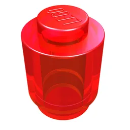 Brick Round 1 x 1 Solid Stud / Trans-Red