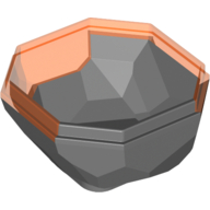 Lego Rock Boulder 4 x 4, Bottom with Marbled Trans-Neon Orange Pattern