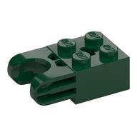 Lego Technic Brick Special 2 x 2 with Ball Socket Wide and Axle Hole, No Arm Holes / Dark Green