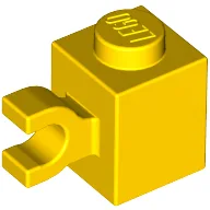 Brick Special 1 x 1 with Clip Horizontal / Yellow