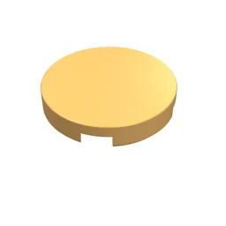 Tile Round 2 x 2 with Bottom Cross / Light Orange