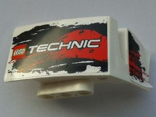 Lego Technic, Panel Car Mudguard Left with LEGO TECHNIC Logo and Black and Red Stains Pattern (Stickers) - Set 8262