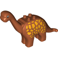 Lego Duplo Dinosaur Brachiosaurus, Adult with Yellow Spots Print / Dark Orange