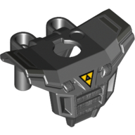 Lego Minifig Neckwear Armour with Square Shoulder Protection (Space) with Blacktron I Logo and Silver Grill Print