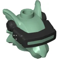 Minifig Head Special with Black Visor / VR Glasses / Sand Green
