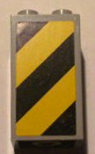 Lego Brick 2 x 2 x 3 with Black and Yellow Danger Stripes Pattern Left (Sticker) - Set 4514