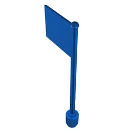 Flag on Flagpole, Straight / Blue