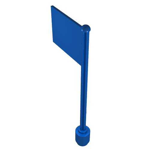 Lego Flag on Flagpole, Straight / Blue