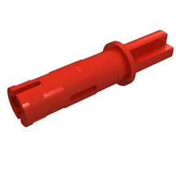 Technic Axle Pin 3L with Friction Ridges Lengthwise and 1L Axle / Red