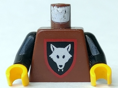 Lego Torso Castle Wolfpack Pattern / Black Arms / Yellow Hands