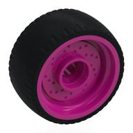 Lego Wheel Rim 24 x 12 with Black Tyre / Magenta