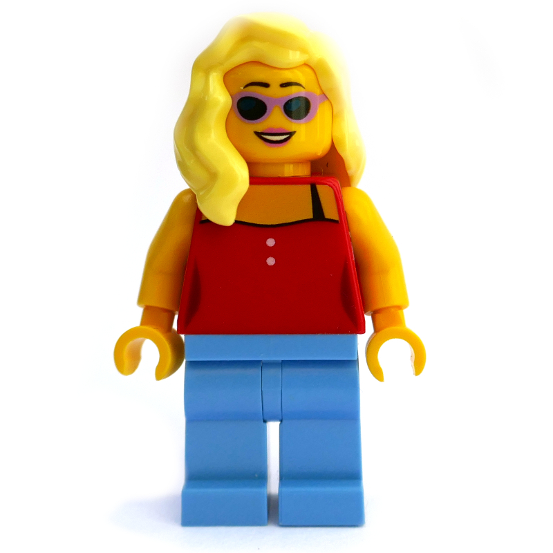 Lego Red Torso, Medium Blue Legs, Bright Light Yellow Hair