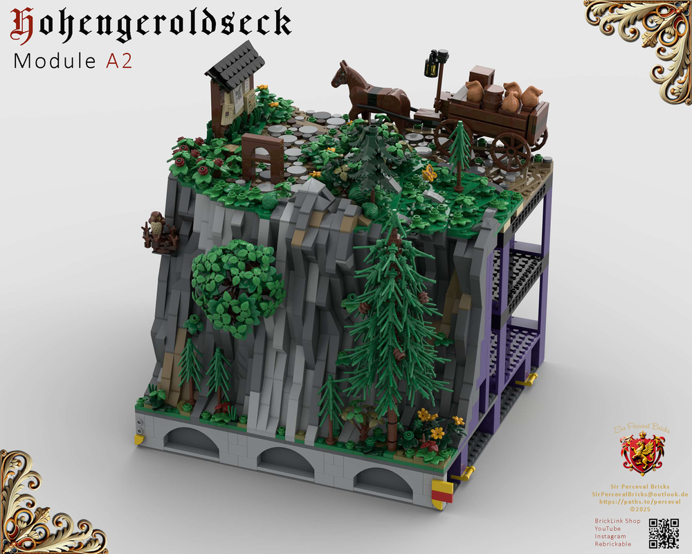 Lego A2 Castle Hohengeroldseck - Landscape, wagon & notice board (Castle Part 1)