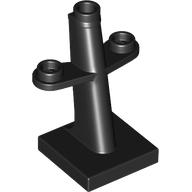 Lego Boat, Mast 2 x 2 x 3 Inclined with Stud on Top and Two Sides / Black