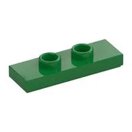 Plate Special 1 x 3 with 2 Studs with Groove and Inside Stud Holder (Jumper) / Green