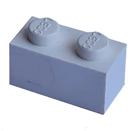 Modulex Brick 1 x 2 with LEGO on Stud / Modulex White