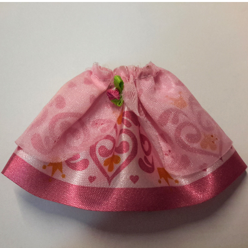 Lego Belville, Skirt, Long, Pink with Dark Pink Print, Brouche / Pink