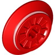 Lego Train Wheel Spoked with Technic Axle Hole and Rubber Friction Band / Red