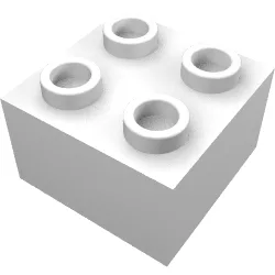 Brick 2 x 2 without Inside Ridges / White