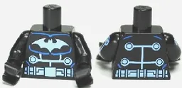 Torso Batman Logo Medium Blue with Wiring and Belt Front and Back Pattern / Black Arms with Electro Pattern / Black Hands