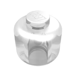 Minifig Head [Plain] [Solid Stud] / Trans-Clear