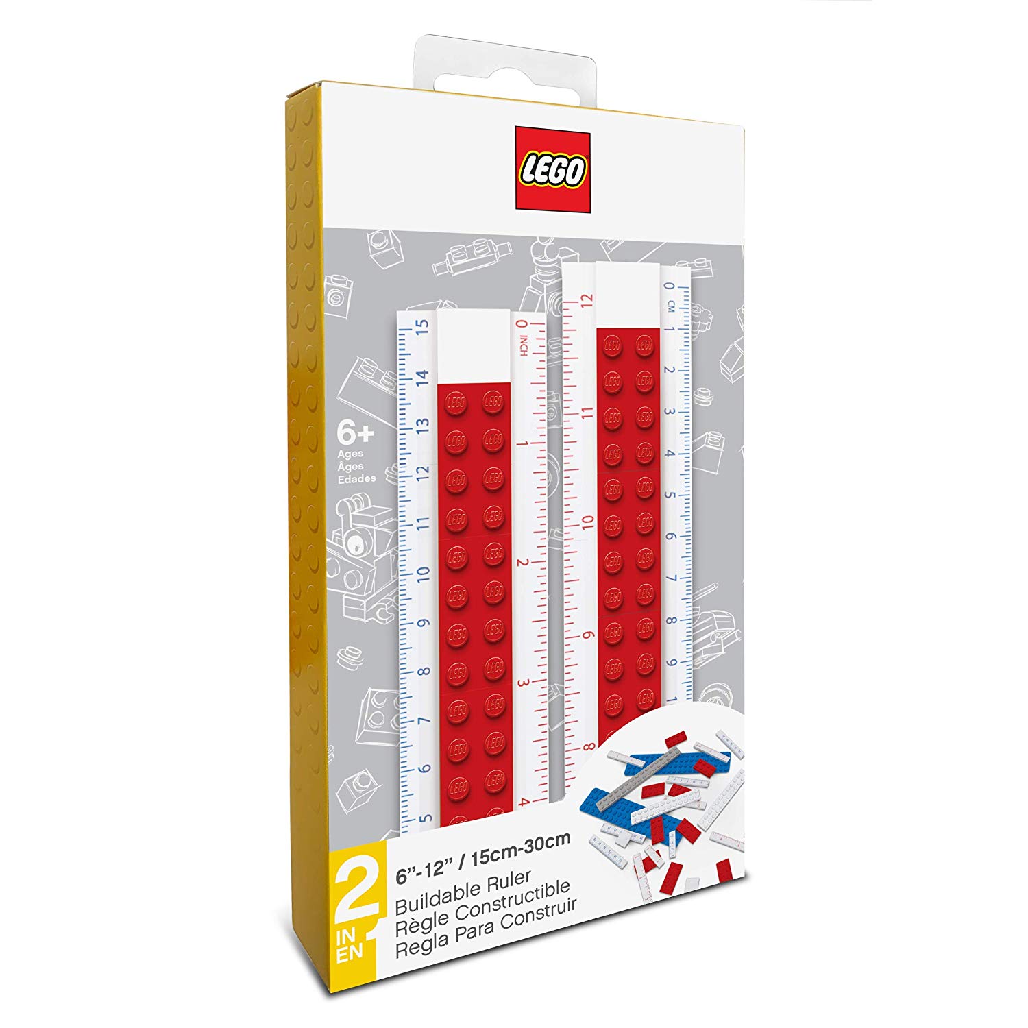 Lego Buildable Ruler (Red)