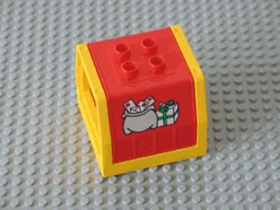Duplo, Train Freight Container with Mail Bag and Box Pattern with Yellow Container Frame