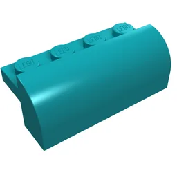 Brick Curved 2 x 4 x 1 1/3 / Dark Turquoise