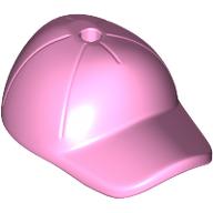Lego Hat / Cap Short Curved Bill with Seams and Hole on Top / Bright Pink
