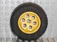 Wheel 36.8mm D. x 26mm VR with Axle Hole with Black Tire 49.6 x 28 VR (6595 / 6594) / Yellow