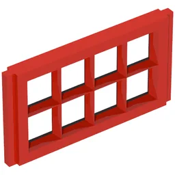 Window Pane 1 x 4 x 2 for Slotted Bricks / Vintage Red