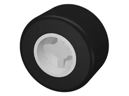 Wheel 8mm D. x 9mm for Slicks, Hole Round for Wheels Holder Pin with Black Tire Smooth Small Wide Slick (30027a / 30028) / White