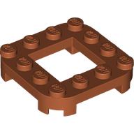 Lego Plate Round Corners 4 x 4 x 2/3 Circle with 2 x 2 Opening / Dark Orange