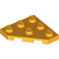 Lego Wedge Plate 3 x 3 Cut Corner / Bright Light Orange