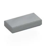 Tile 1 x 2 with Groove / Metallic Silver