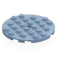 Plate Round 6 x 6 with Hole / Sand Blue