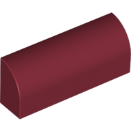 Lego Brick Curved 1 x 4 x 1 1/3 No Studs / Dark Red