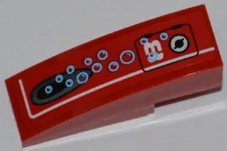Slope, Curved 3 x 1 with Panel with White '8', Vent Hole and Bubbles Pattern Model Left Side (Sticker) - Set 7977
