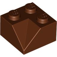 Lego Brick Sloped 45° 2 x 2 Double Concave / Reddish Brown