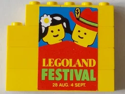 Stickered Assembly 6 x 1 x 4 with 'LEGOLAND FESTIVAL' Pattern Model Left Side (Sticker) - Set 1592-2