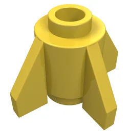 Brick Round 1 x 1 with Fins, Open Stud / Yellow