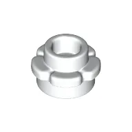 Plant, Flower, Plate Round 1 x 1 with 5 Petals / White