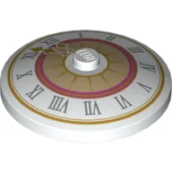 Dish 4 x 4 Inverted [Radar] with Clock Face with Roman Numerals Print