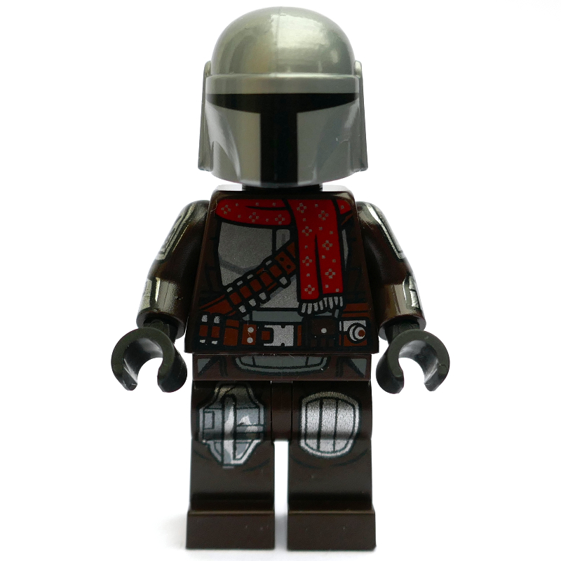 Lego The Mandalorian / Din Djarin, Dark Brown Outfit with Red Scarf