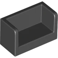 Panel 1 x 2 x 1 with Rounded Corners and 2 Sides / Black